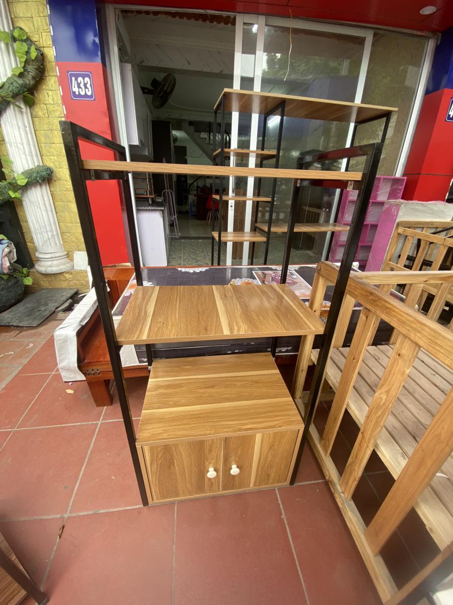 Kệ Lò Vi Sóng-Nồi Cơm  3 Tầng+ 1 Tủ Mặt Gỗ Công Nghiệp Hải Phòng